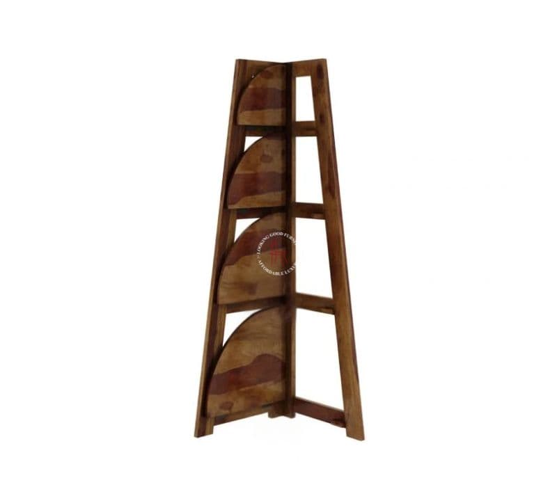 Image 8 for Serino Sheesham Wood Foldable Bookshelf (Teak Finish)