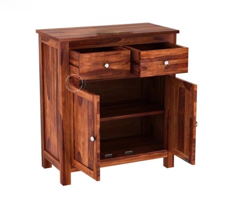 Image 5 for Clavis Sheesham Wood Cabinet With Drawers ( Honey Finish )
