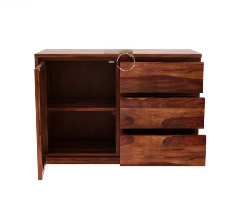 Image 4 for Hazel 3-Drawer Wooden Chest Of Drawers ( Honey Finish )