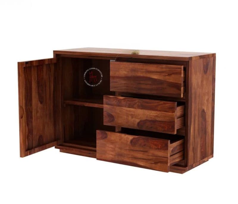 Image 5 for Hazel 3-Drawer Wooden Chest Of Drawers ( Honey Finish )