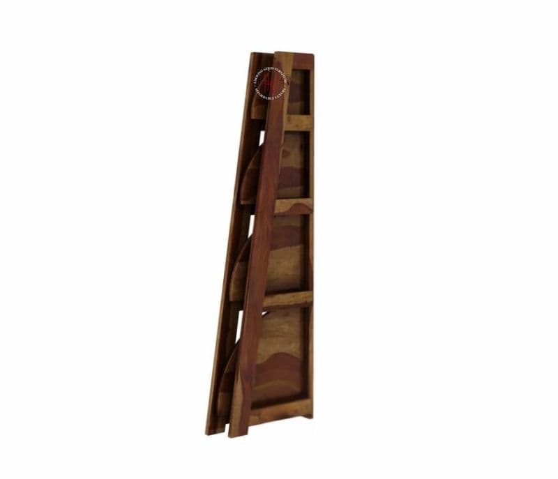 Image 9 for Serino Sheesham Wood Foldable Bookshelf (Teak Finish)