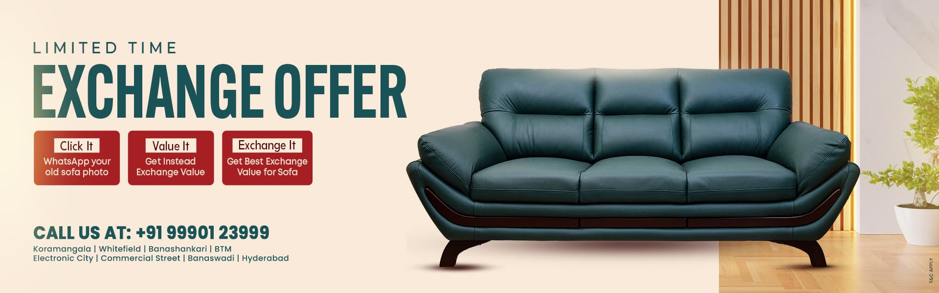 Limited Time Exchange Offer - Get Best Exchange Value for Your Old Sofa