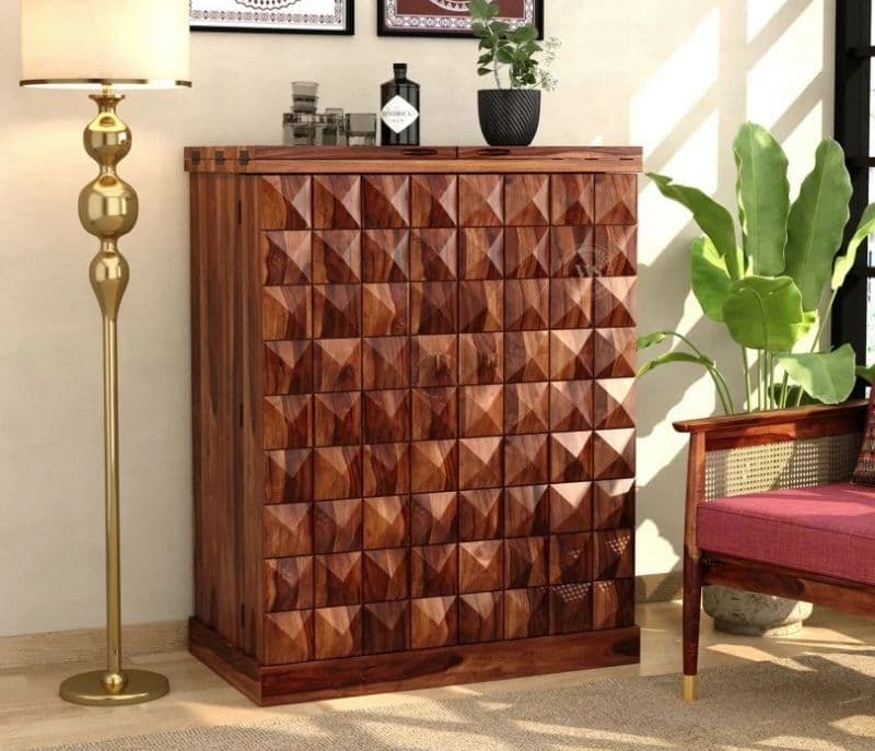 Image 2 for Amyra Large Bar Cabinet (Honey Finish)