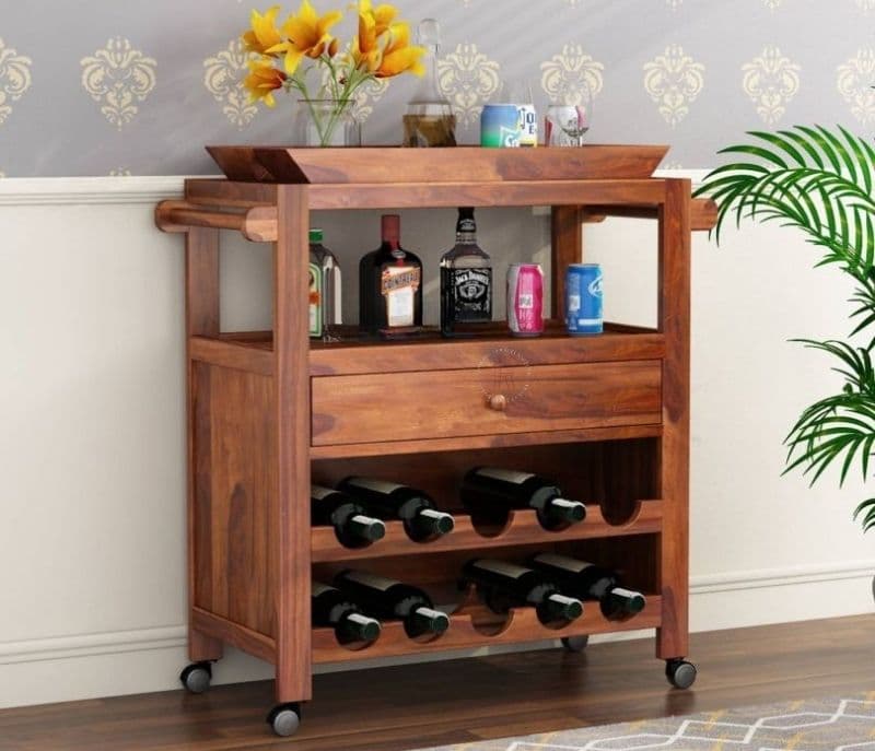 Image 1 for Annika Bar Trolley (Honey Finish)