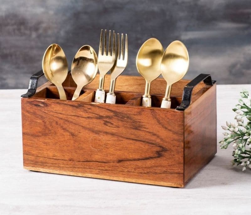 Meilani Holder with Black Handle 4 section Spoon Stand