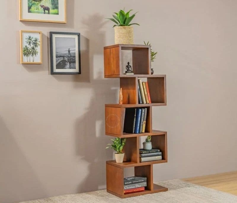 Image 1 for Samara Sheesham Wood Ladder Book Shelf (Honey Finish)