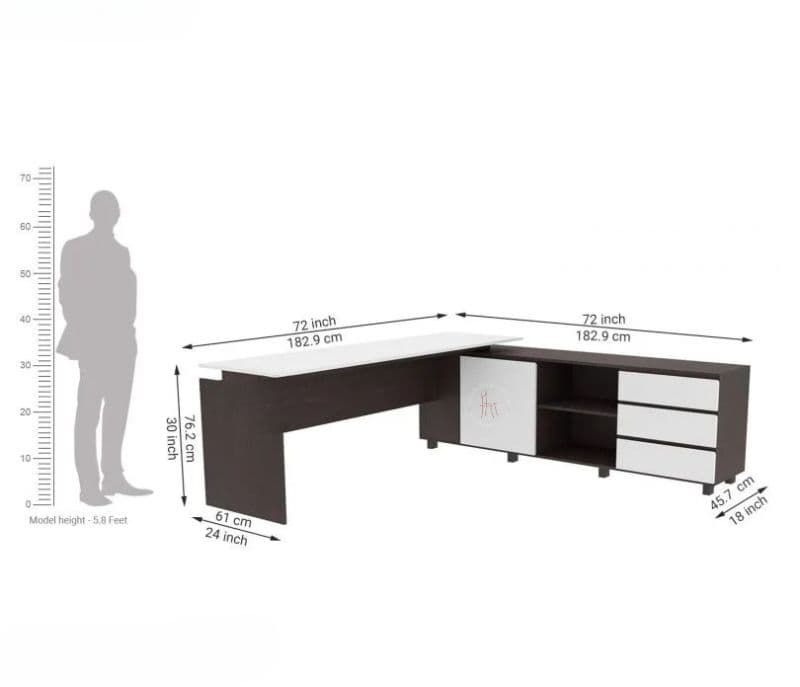 Image 6 for Kira L shape Modular Office Table with Three Drawers