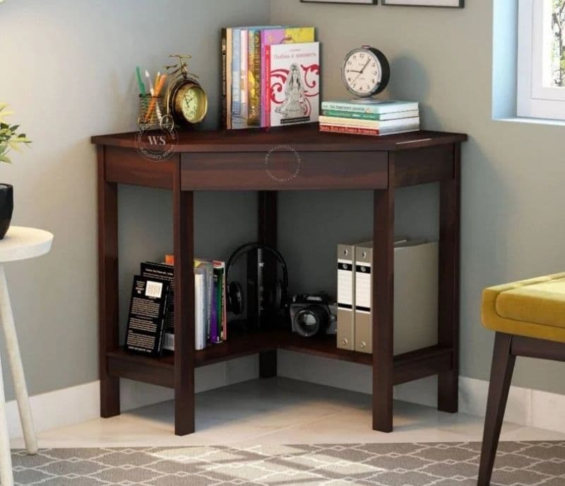 Image 1 for Marisol Sheesham Wood Study Table (Walnut Finish)