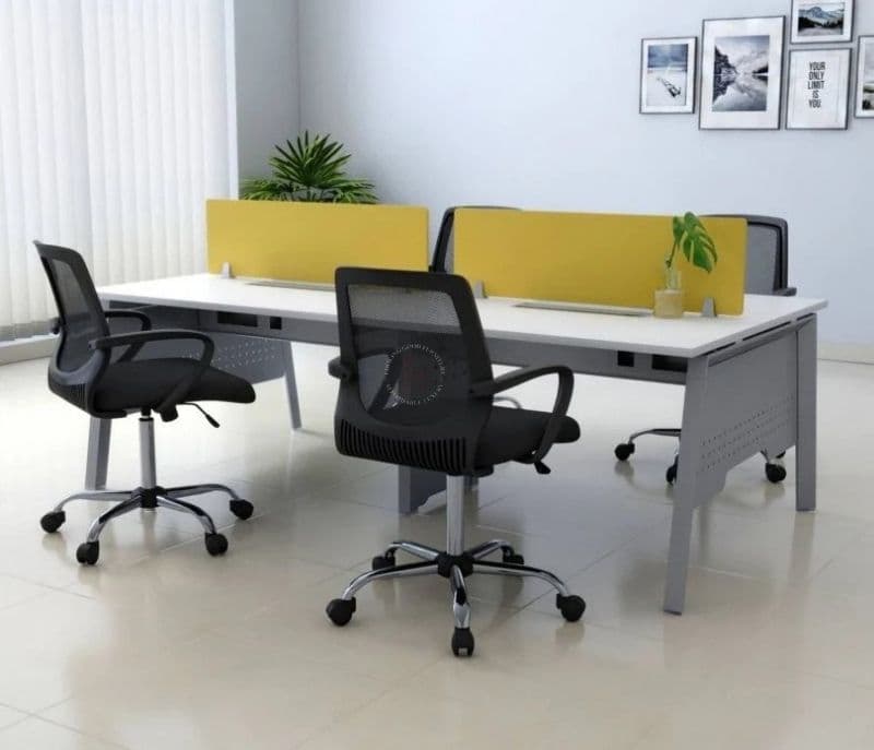 Image 1 for Kenzie Wood and Metal Workstation Table with Broad Legs