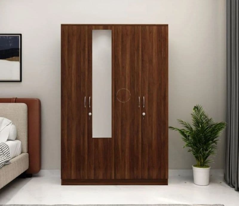 Image 1 for Sebastiano 4 Door Multi Utility Wardrobe (Columbian Walnut Finish)