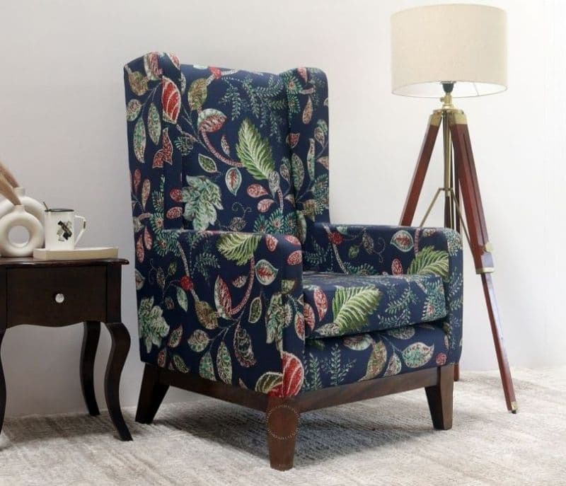 Sylvia Wingback Chair (Dusky Leaf)