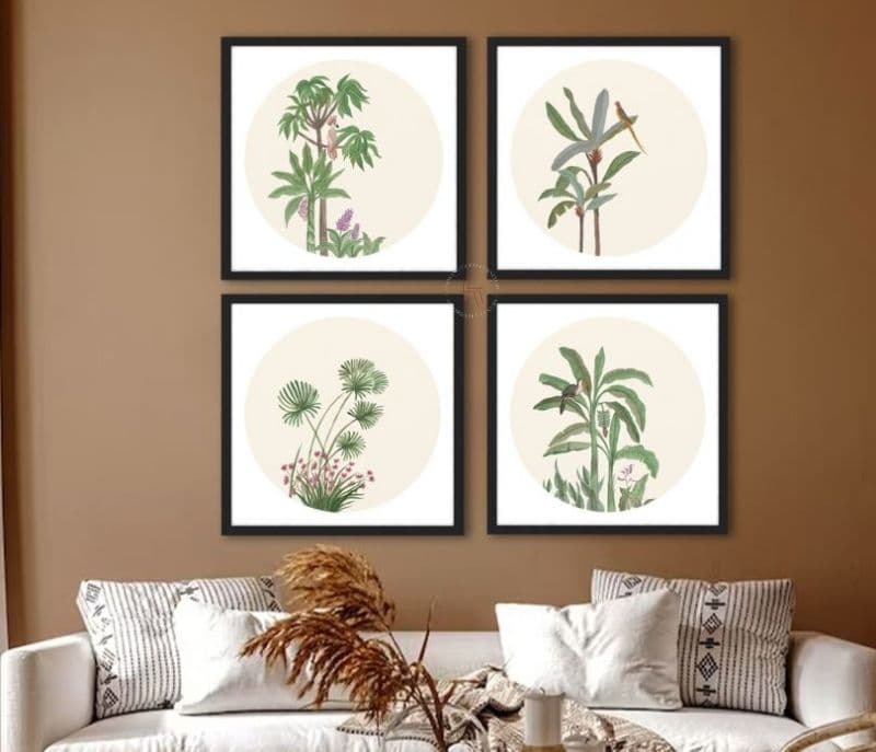 Image 1 for Tilly Tropical Tree Artistic Set of 4 Wall Frame