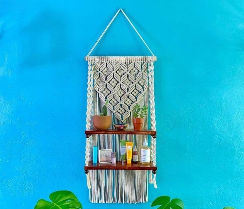 Image 1 for Elouise Handmade Macrame Decorative Wall Hanging and Dual Dowel