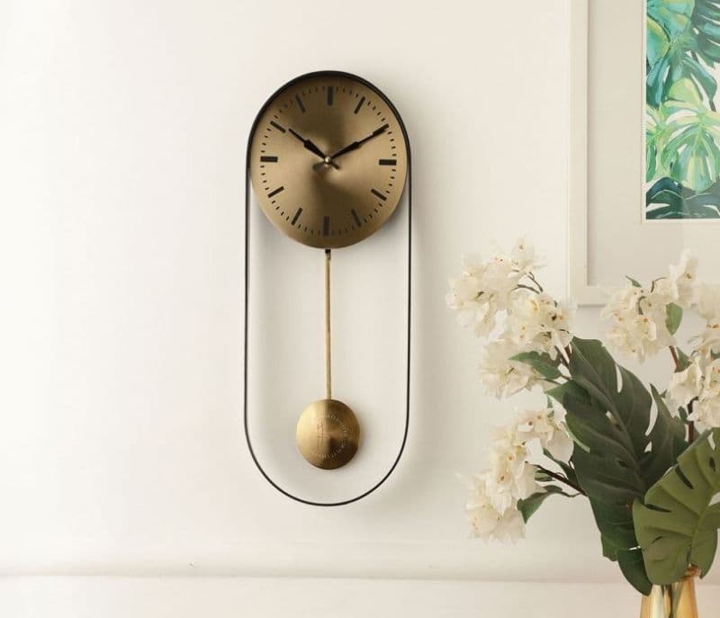 Image 1 for Celeste Pendulum Wall Clock with Black Frame
