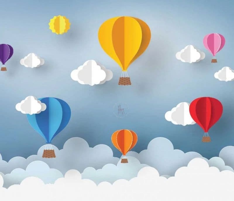 Image 2 for Londyn Air Balloons Non Woven Paper 180 GSM Wallpaper