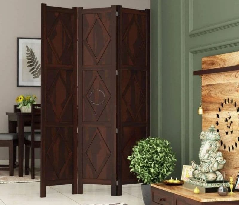Image 1 for Octavia Cluster 3 Panel Room Partition (Walnut Finish)