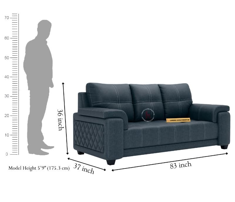Image 9 for Audi Prime 3+2+D Sofa ( Micro Swede, Grey )