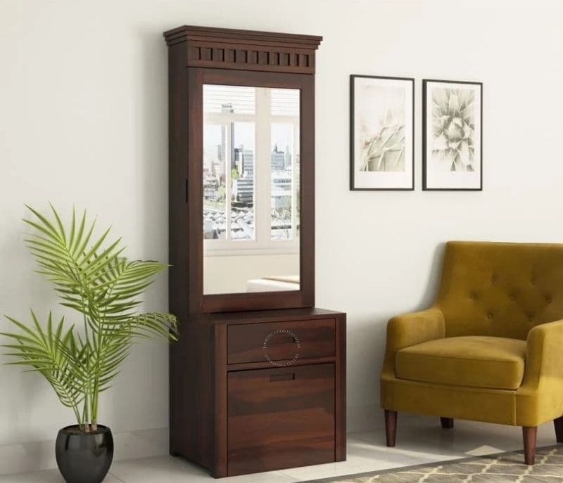 Image 1 for Genesis Dressing Table With Storage Stool (Walnut Finish)