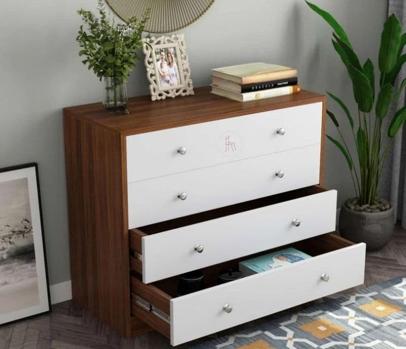 Image 4 for Savannah 4-Drawer Wooden Chest Of Drawers with Frosty White Drawer
