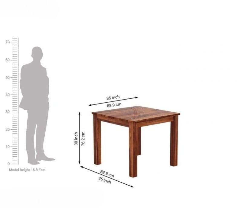 Image 9 for Raina 4 Seater Dining Set with Cushioned Chair (Honey Finish)