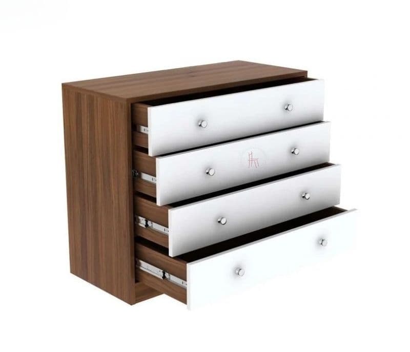 Image 5 for Savannah 4-Drawer Wooden Chest Of Drawers with Frosty White Drawer