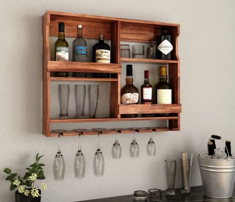 Image 2 for Saanvi Wall Mount Multipurpose Rack (Honey Finish)