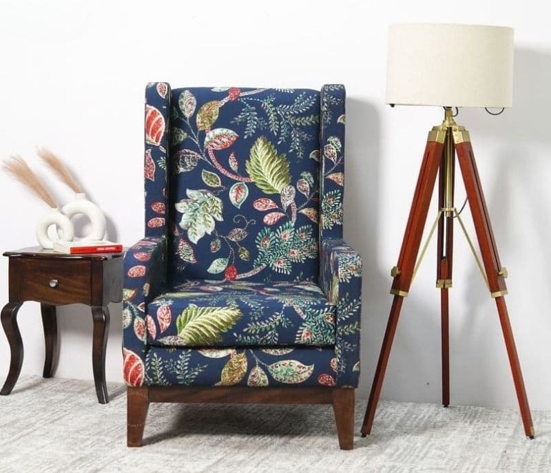 Image 2 for Sylvia Wingback Chair (Dusky Leaf)