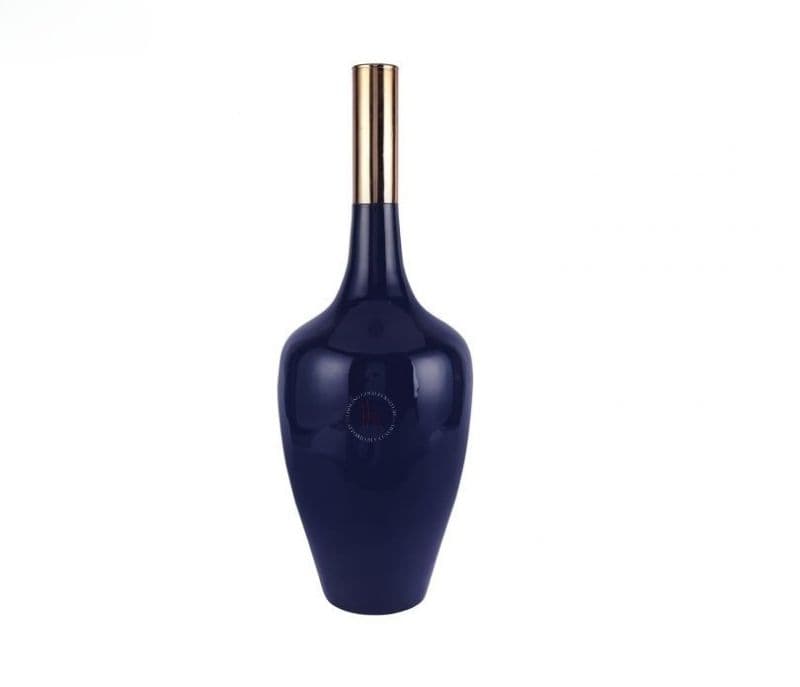 Image 4 for Dorothy Deidra Teal Blue Brass Vase
