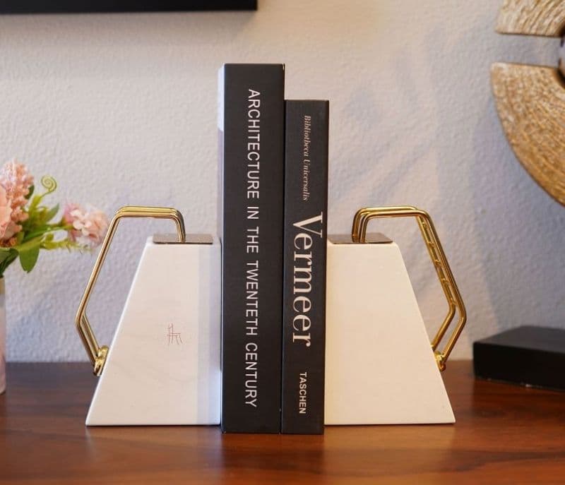 Image 1 for Sarai White Mania Marble Book End