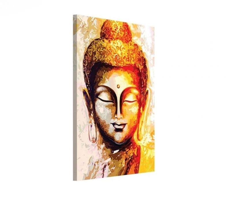 Image 2 for Natalia Buddha Oil paint Art Teakwood Canvas Stretched and Framed Wall Painting
