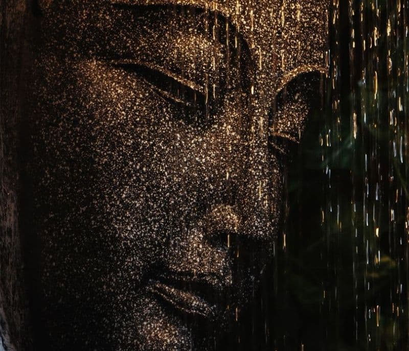 Image 2 for Evie Face Shower Fiber Grey Textured Glass Buddha Water Fountain