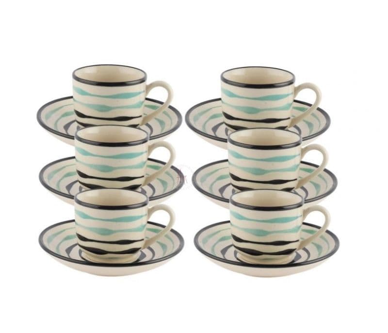Image 4 for Magnolia Off-white Ceramic Tea Cups with Saucers Set