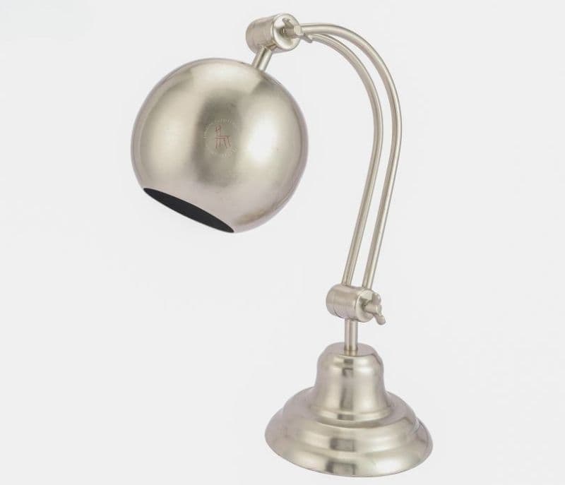 Image 2 for Campbell Silver Pewter Finish Globe Poulsen Double Adjustable Lamp