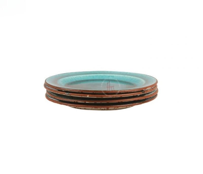 Image 4 for Parrot Green Hand Painted Mosaic Ceramic Dinner Plates