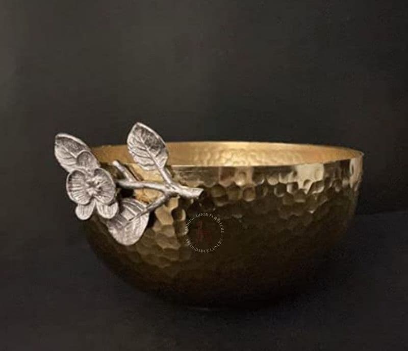 Image 3 for Stylish Metal Serving Bowl and Tong