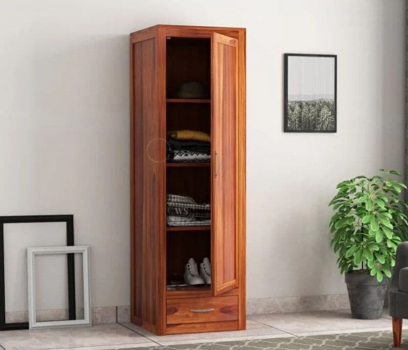 Image 3 for Amalia 1 Door Multi-Utility Wardrobe (Honey Finish)