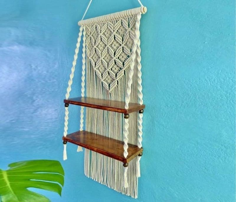 Image 2 for Elouise Handmade Macrame Decorative Wall Hanging and Dual Dowel