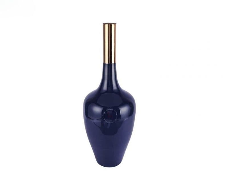 Image 3 for Dorothy Deidra Teal Blue Brass Vase