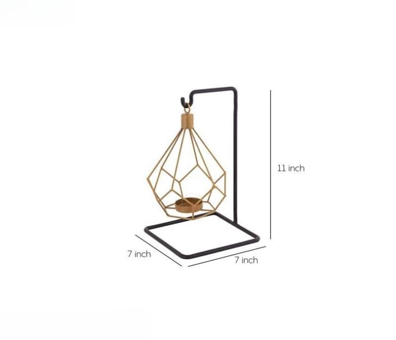 Image 4 for Lyric Black and Gold Handcrafted Hanging Tea Light Holder