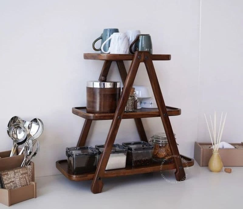 Image 2 for Kiara 3 Tier Solid Wood Kitchen Rack