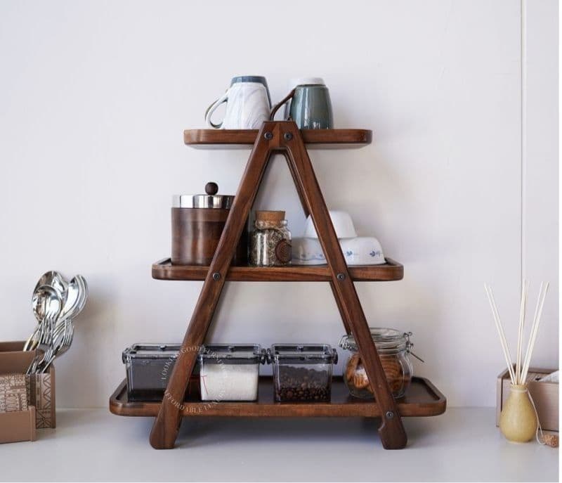 Image 1 for Kiara 3 Tier Solid Wood Kitchen Rack