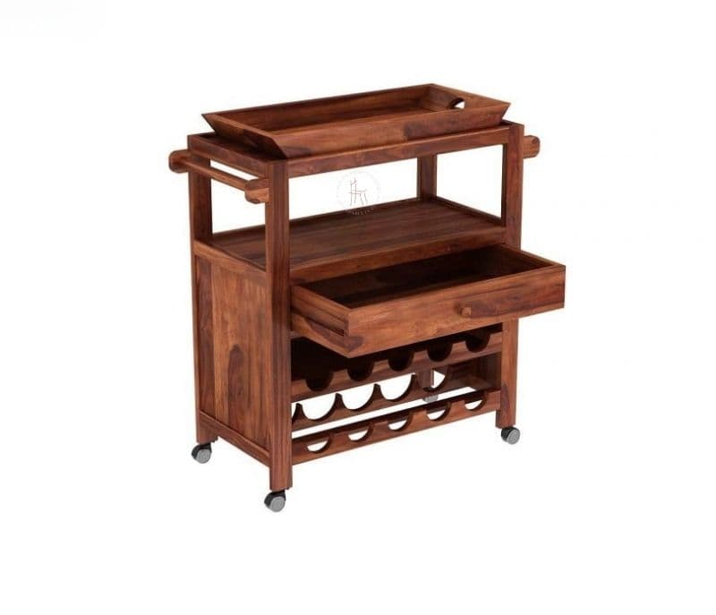 Image 3 for Annika Bar Trolley (Honey Finish)