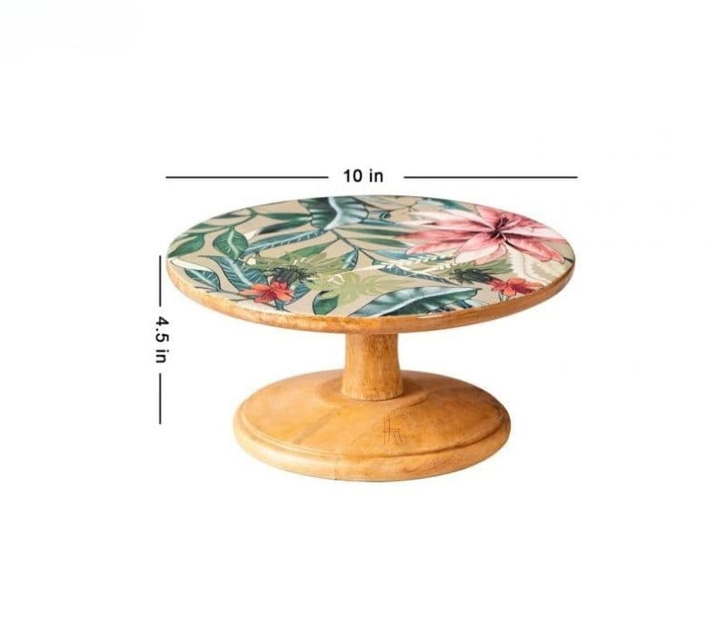 Image 4 for Maggie Brown and Green Wooden Cake Stand
