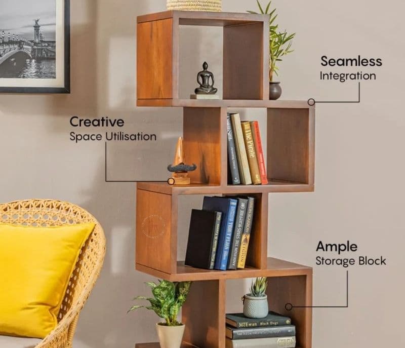 Image 3 for Samara Sheesham Wood Ladder Book Shelf (Honey Finish)