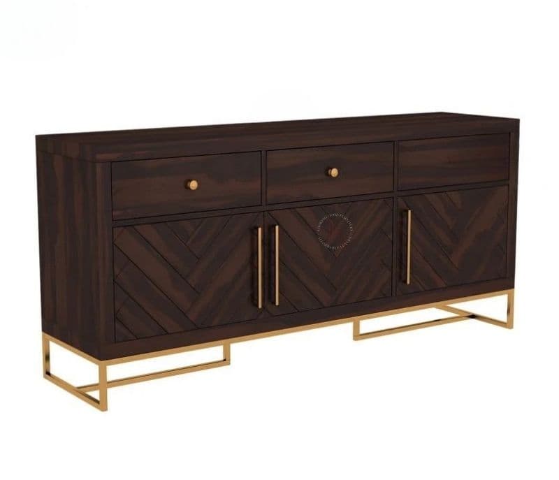 Image 5 for Meadow Sheesham Wood Cabinet and Sideboard (Walnut Finish)