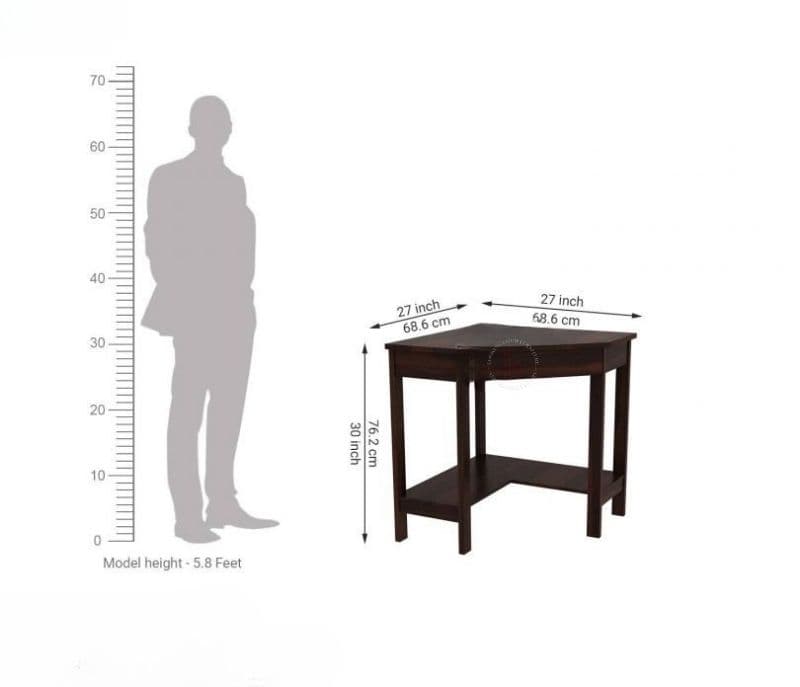 Image 5 for Marisol Sheesham Wood Study Table (Walnut Finish)