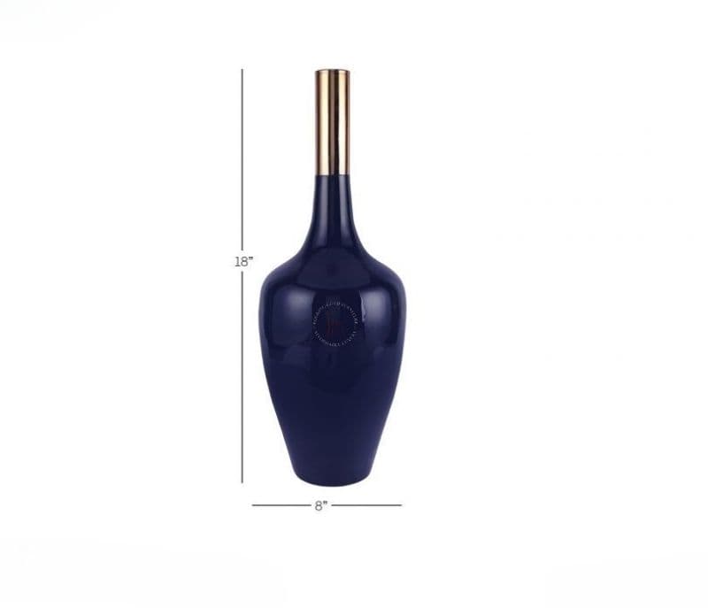 Image 5 for Dorothy Deidra Teal Blue Brass Vase