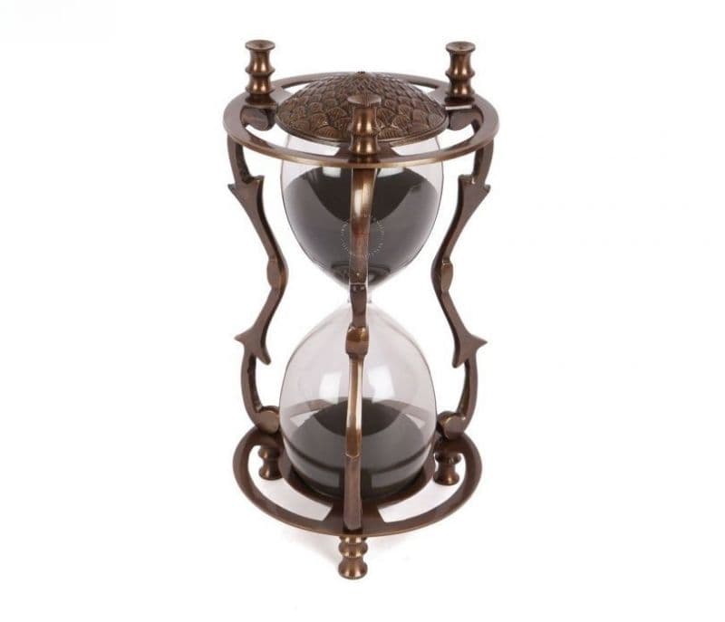Image 4 for Mackenzie Black Sand Timer With Twigs Pillar