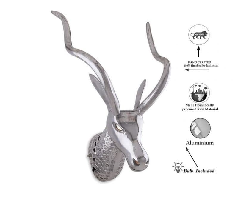 Image 4 for Romina Deer Head Wall Light Metal Lamp