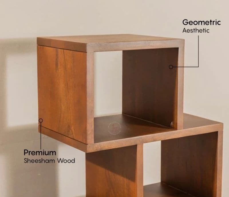 Image 2 for Samara Sheesham Wood Ladder Book Shelf (Honey Finish)